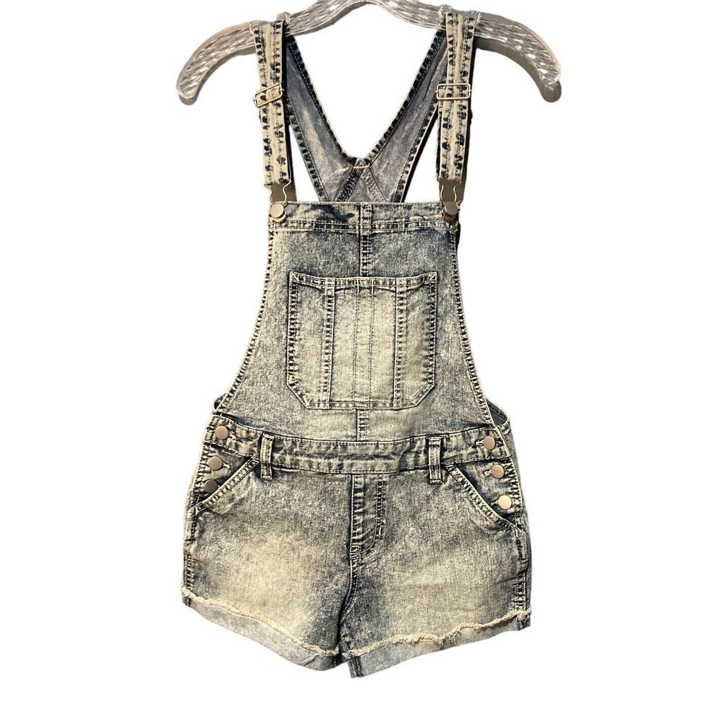 No Boundaries Denim Basic Shortalls‎ Relaxed Fit Stretch Women's Size S/CH (3-5)